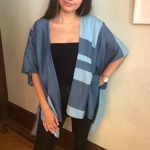 Anthropologie Gorgeous Denim Patch Kimono